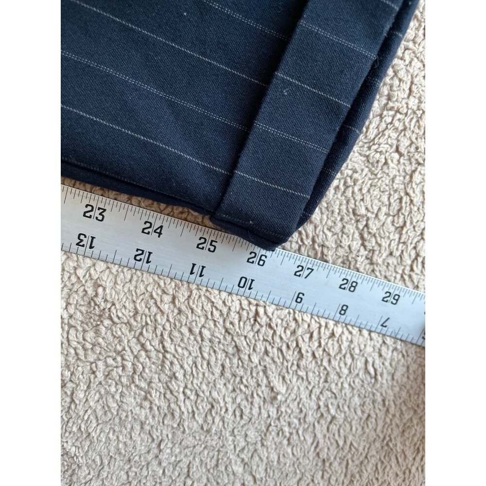 MNG Casual Womens Navy Pinstripe Pants Ruffled Waist Eyelets EUR 40 / USA 8 / M - Picture 5 of 16